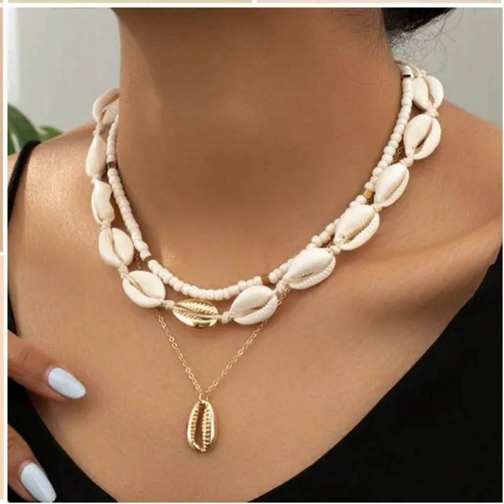 Collier Double Rang Coquillage