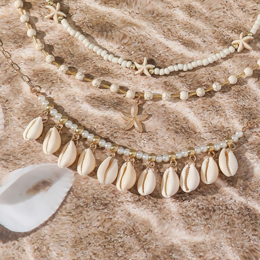 Triple Collier Coquillage pas cher