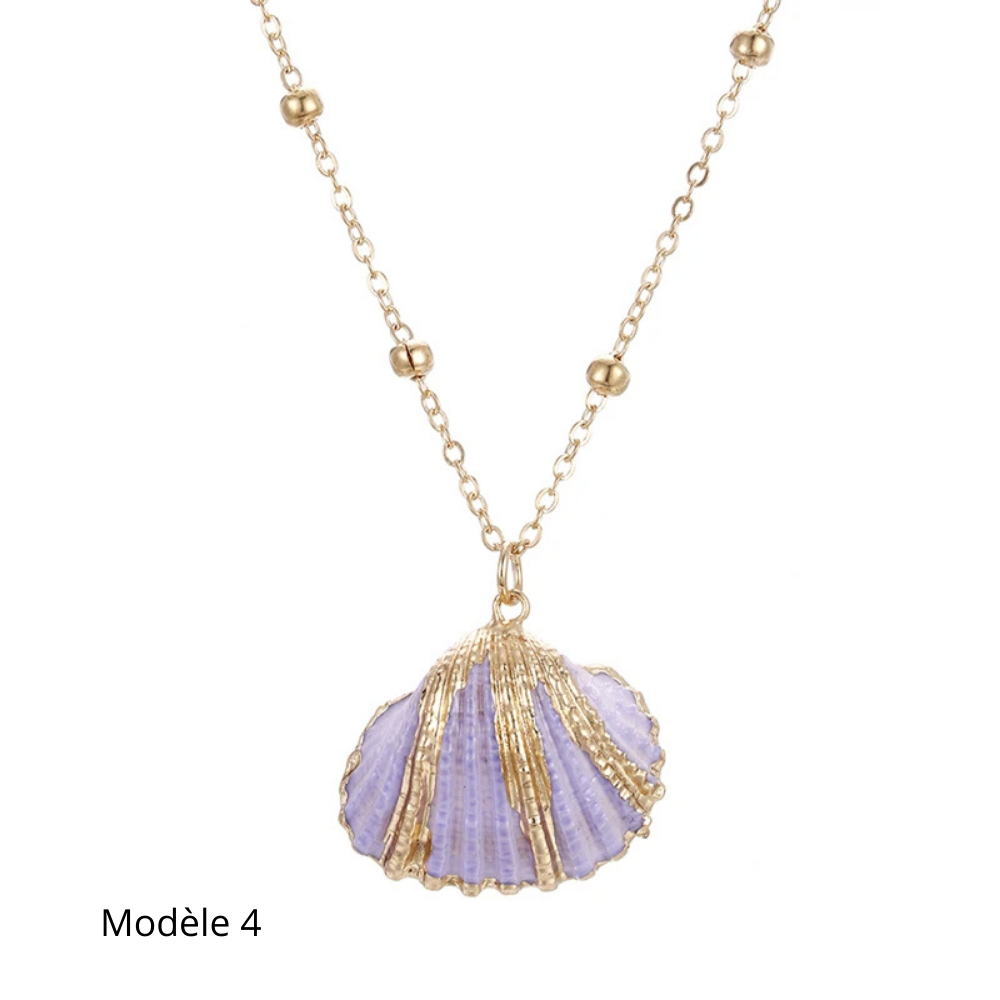 Collier Coquillage Naturel or