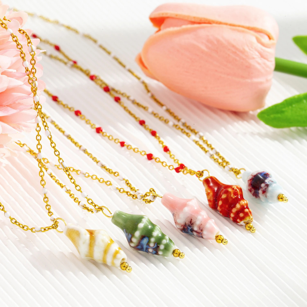 Collier Coquillage Cône tendance