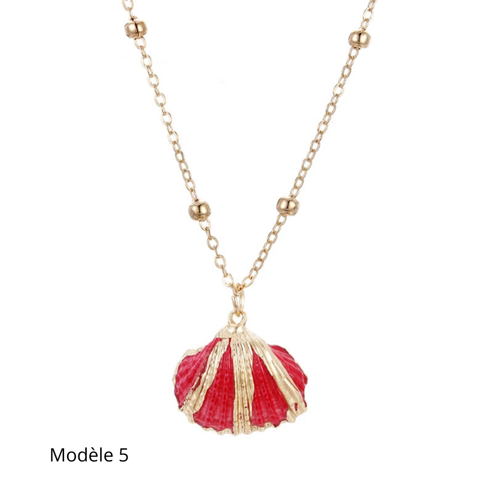 Collier Coquillage Naturel or