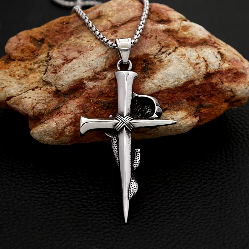 Collier Croix et Rose