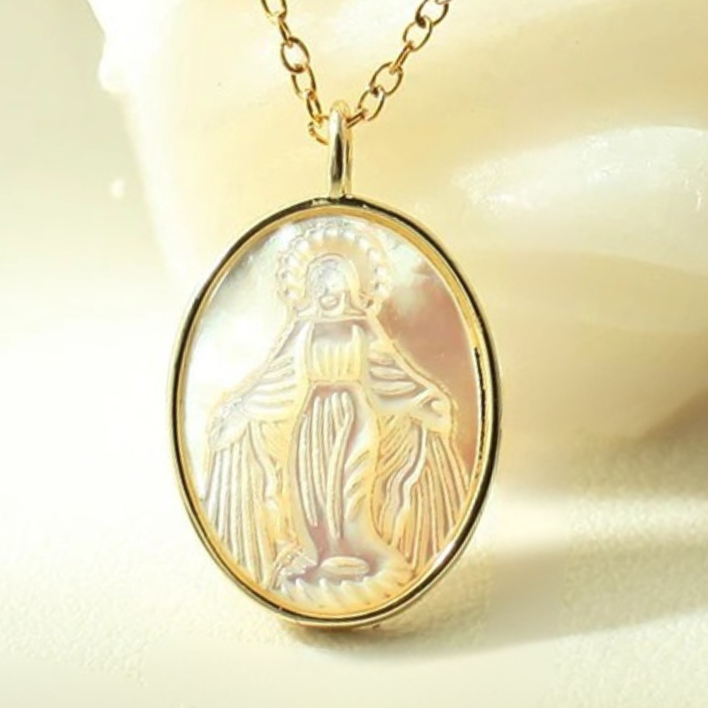 Collier Vierge Marie Nacre pas cher