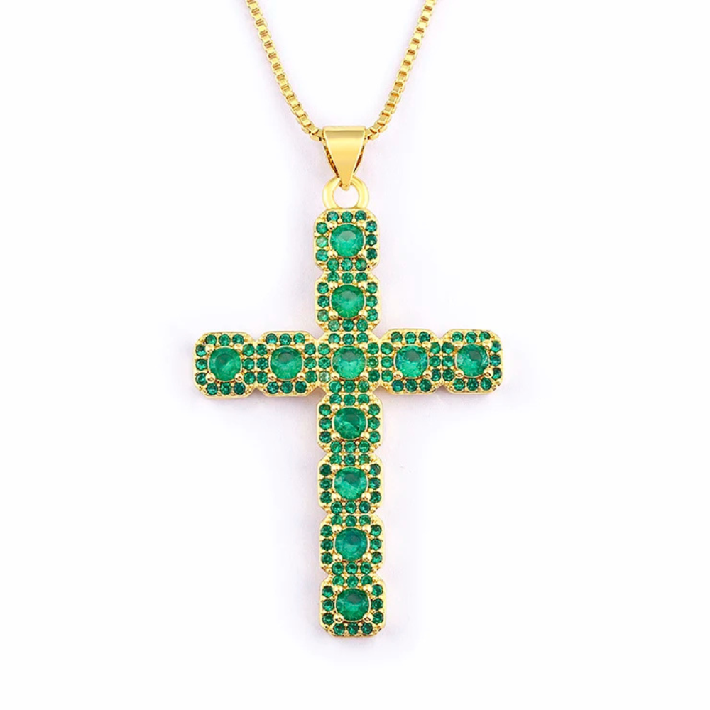 Collier Croix Verte