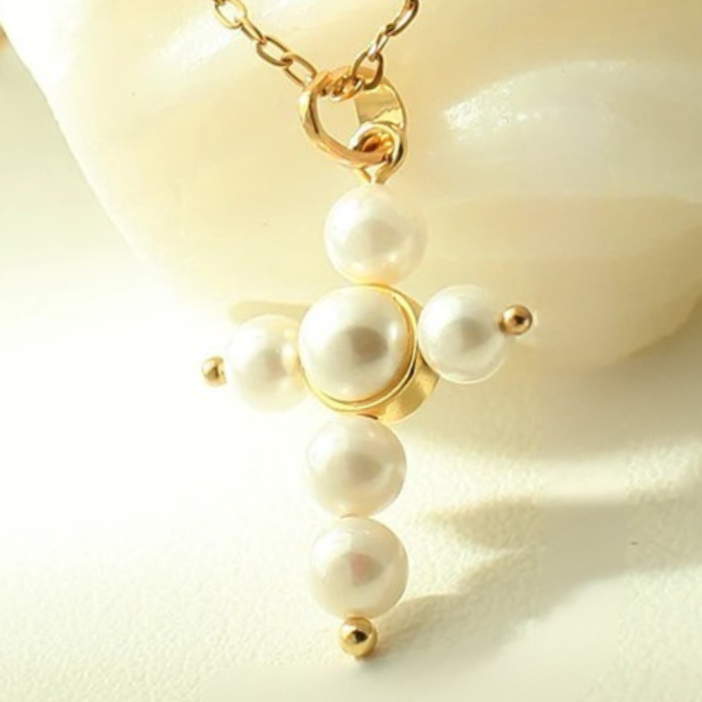 Collier Croix Perle pas cher