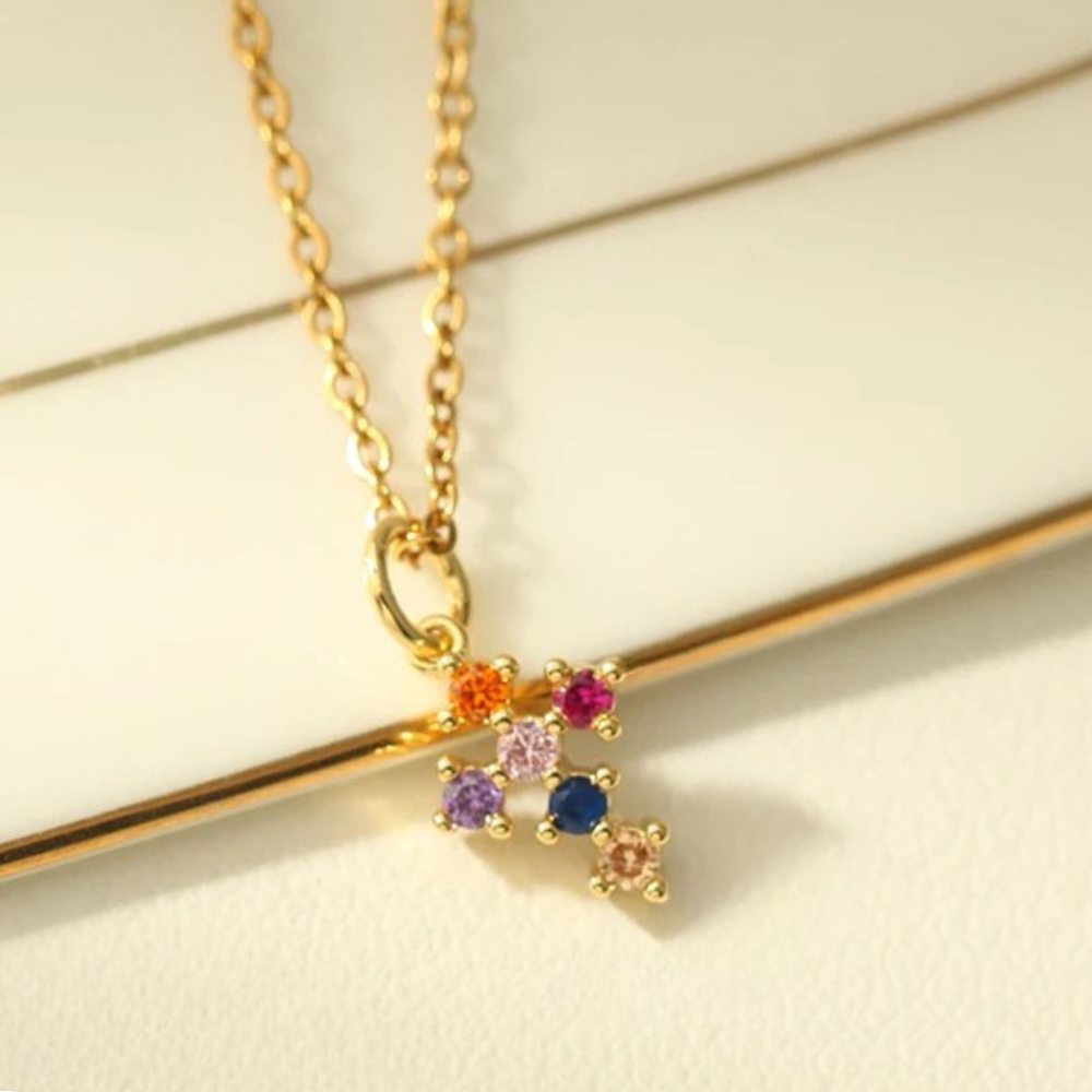 Collier Petite Croix Multicolore pas cher