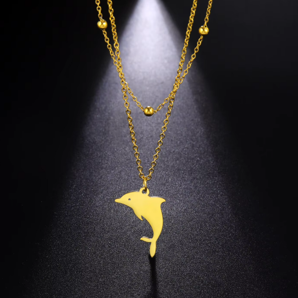 Collier Dauphin Femme Or