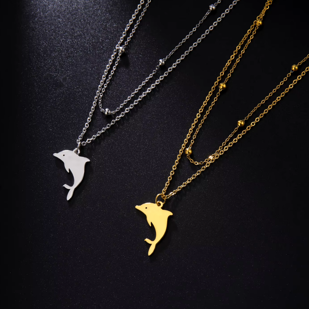 Collier Dauphin Femme Acier