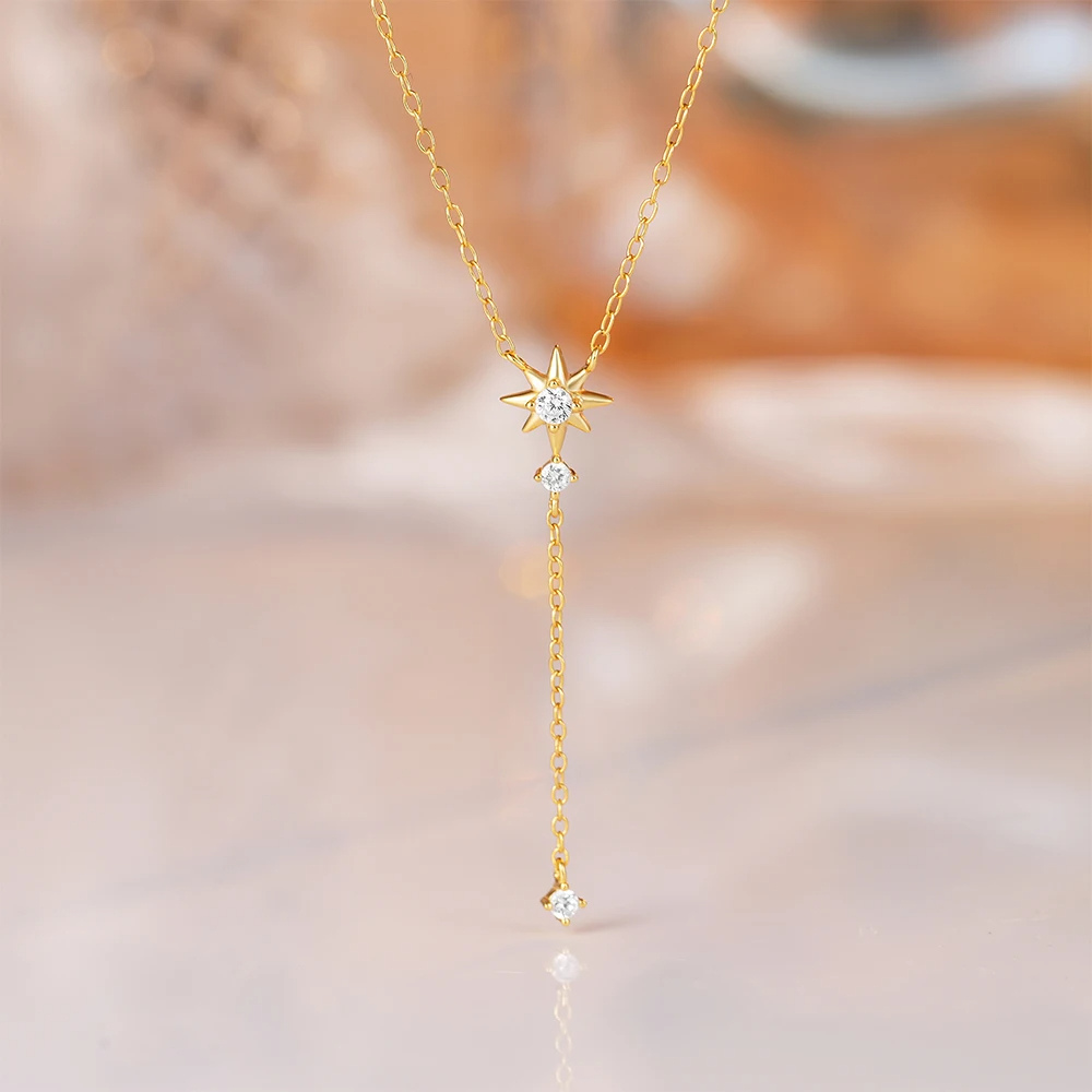 Collier en Y Étoiles Strass pas cher