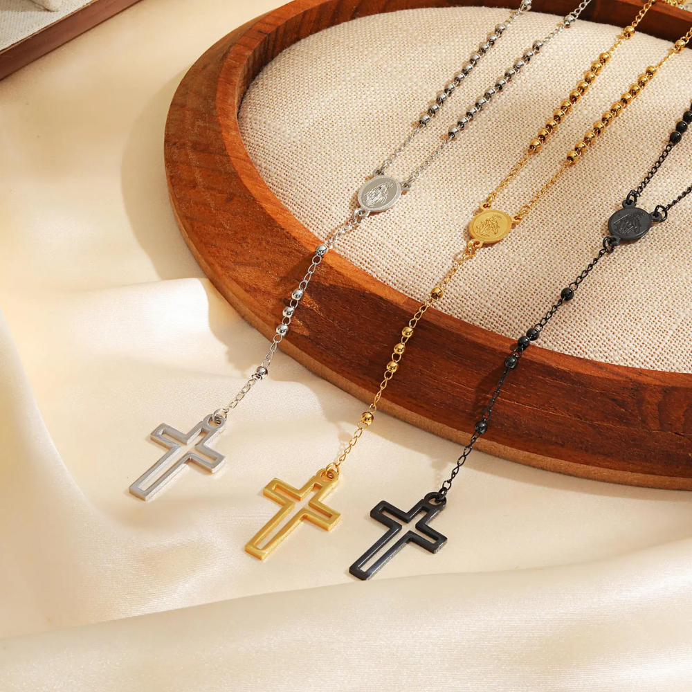 Collier en Y Croix Argent pas cher