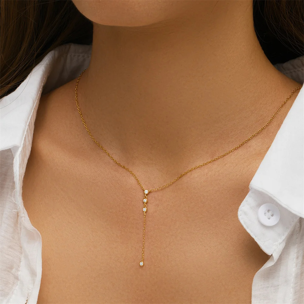Collier en Y Strass