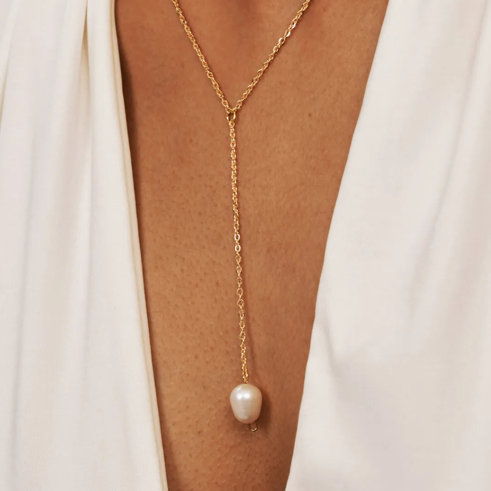Collier en Y Perle Eau Douce pas cher