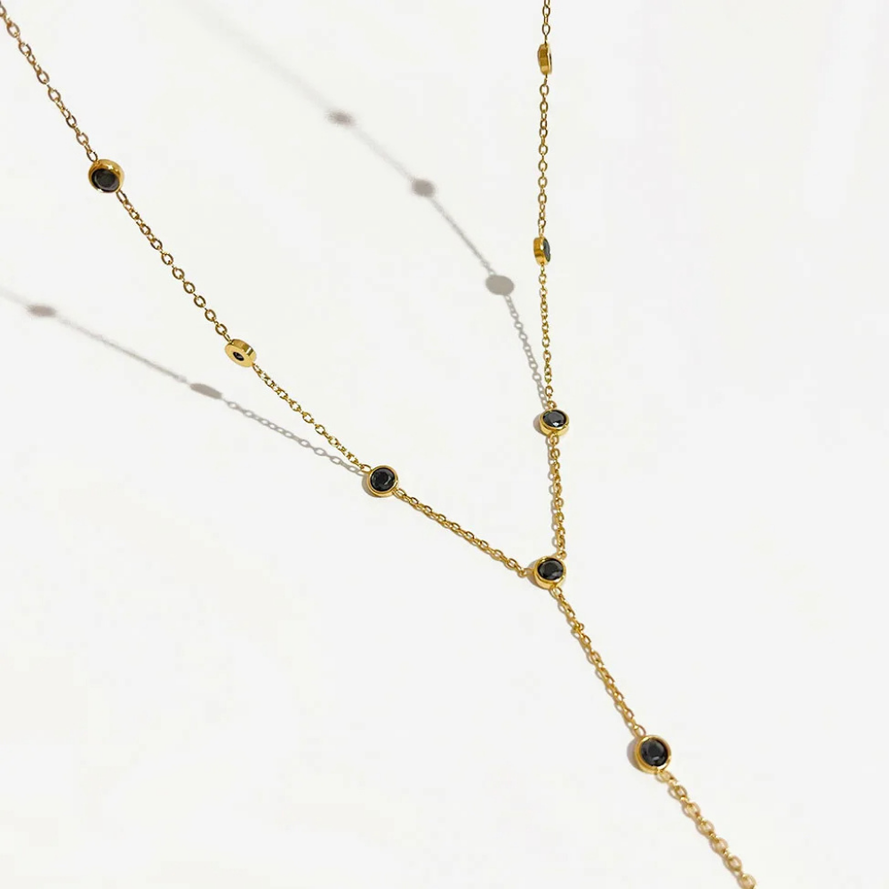Collier en Y Sexy Noir pas cher