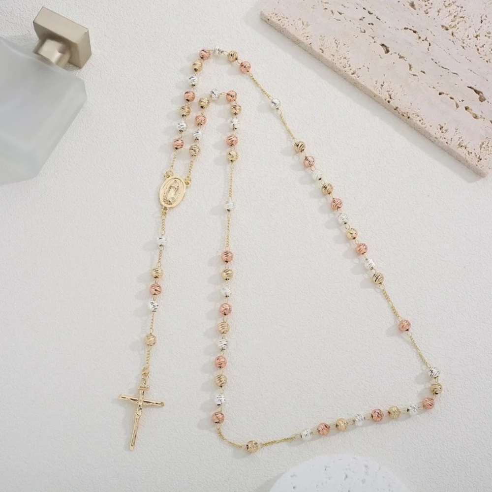 Collier en Y Croix Tricolore pas cher