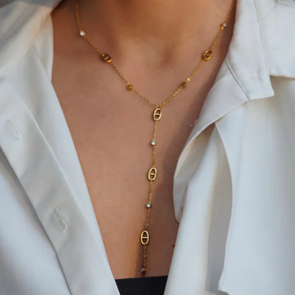 Collier en Y Ovale pas cher
