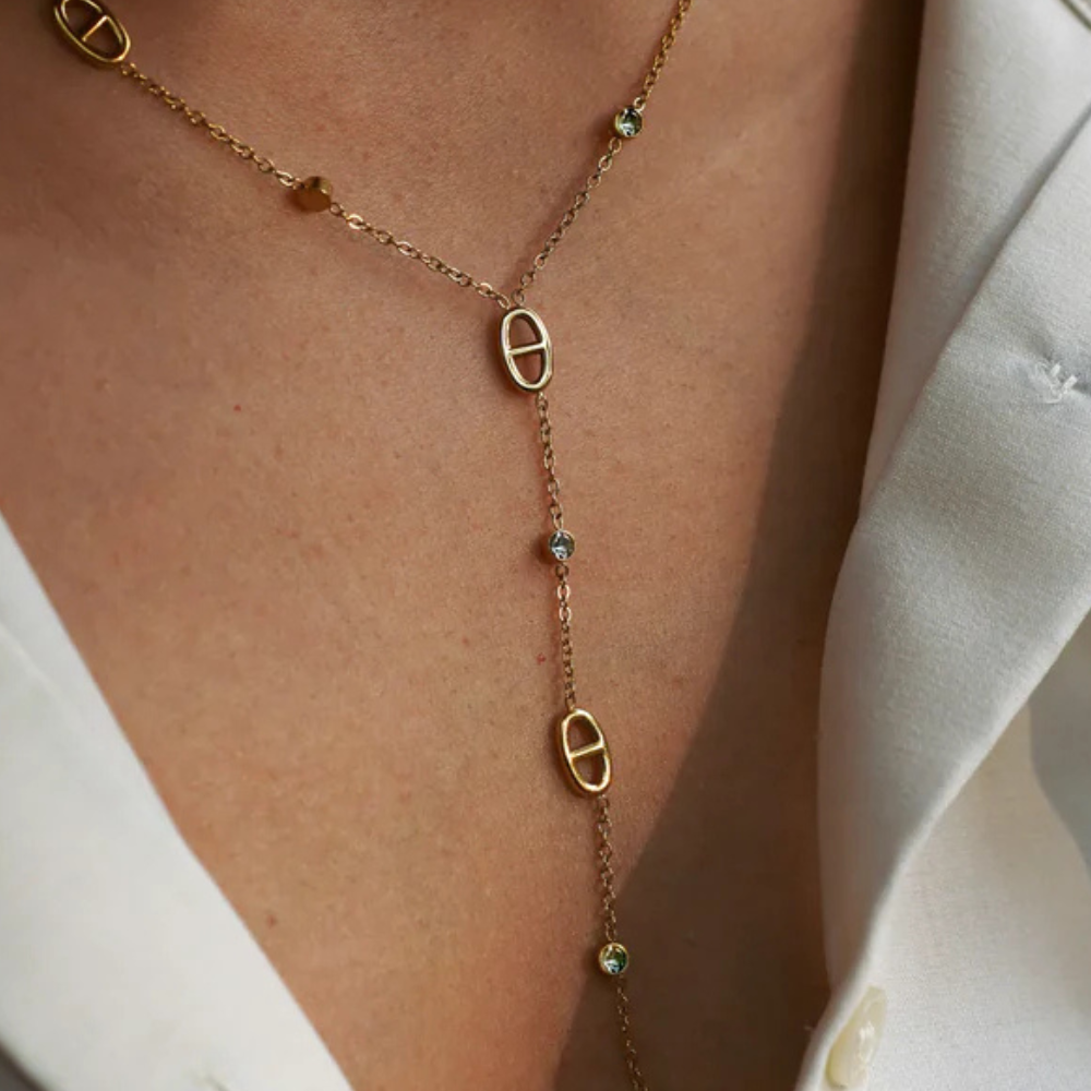 Collier en Y Ovale pas cher