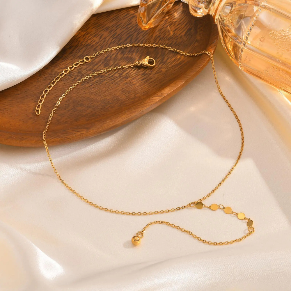 Collier en Y Doré pas cher