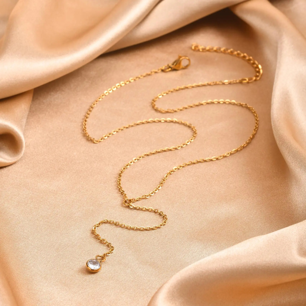 Collier en Y Zircon pas cher