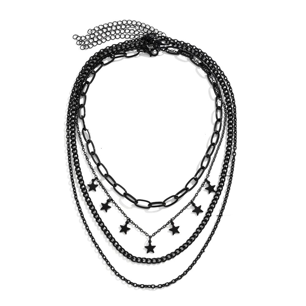 Collier Étoile Chaine Noire