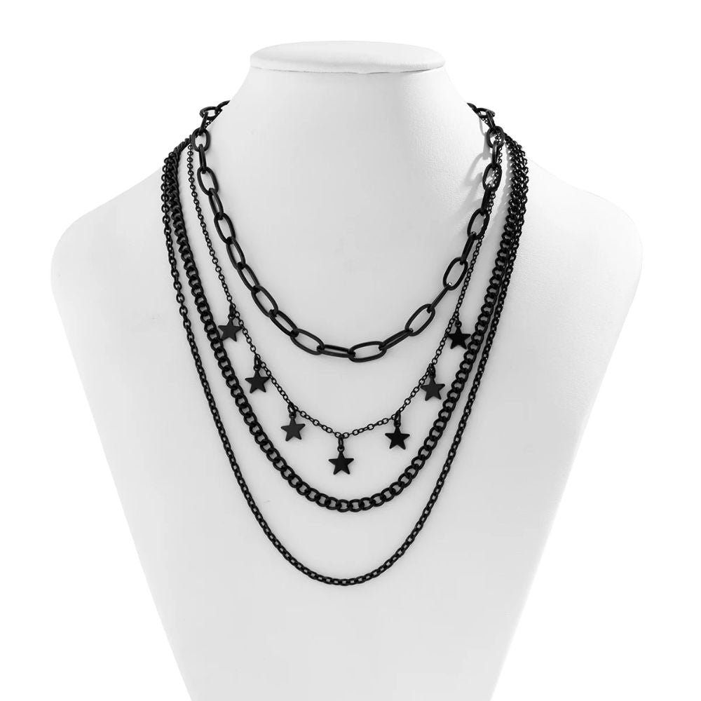 Collier Étoile Chaine Noire