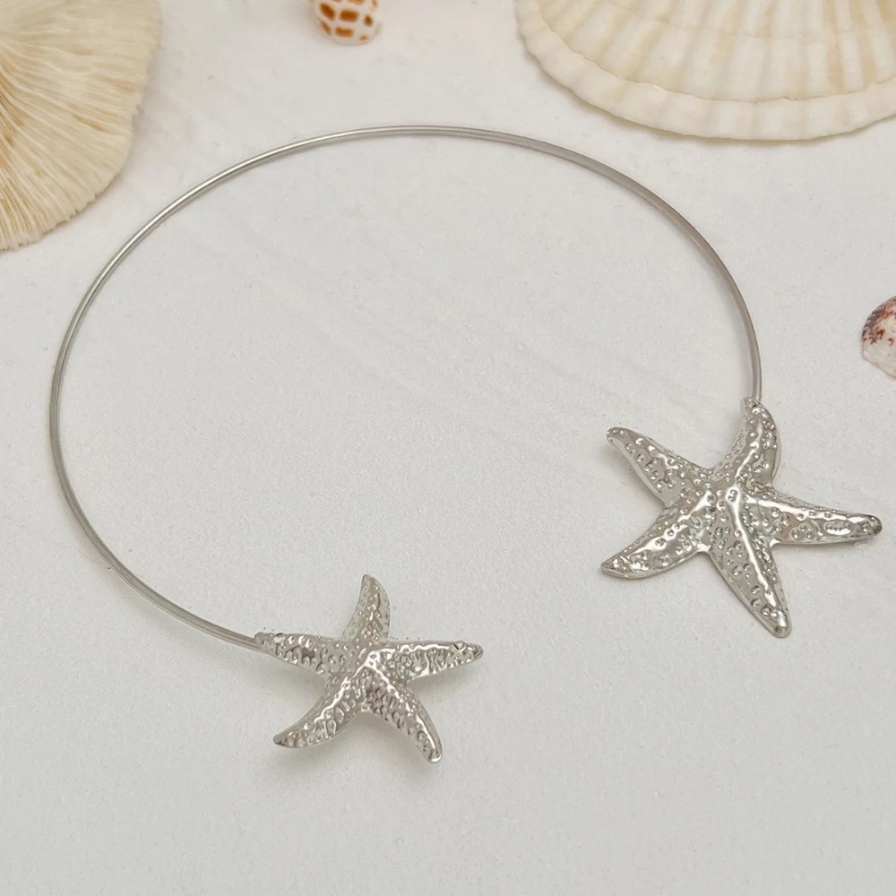 Collier Rigide Double Étoile de Mer pas cher