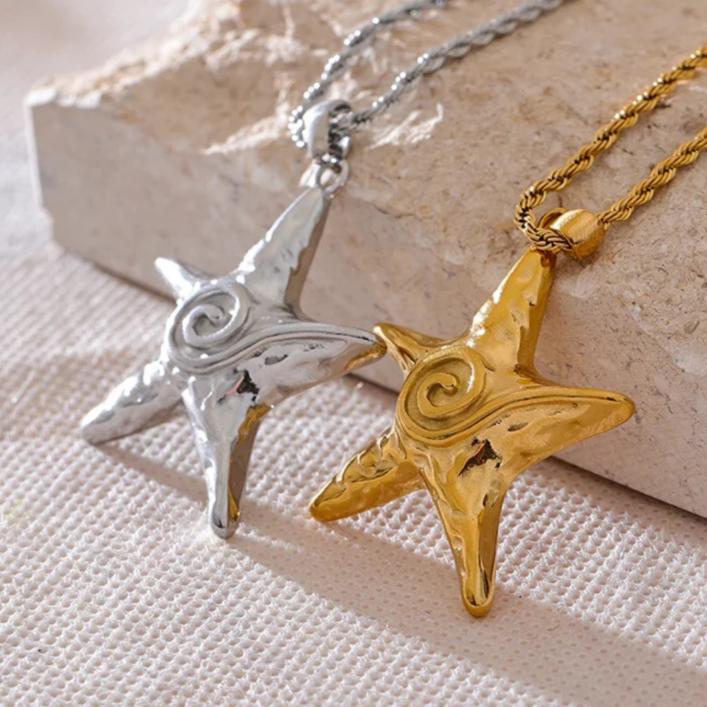 Collier Étoile de Mer Spirale pas cher