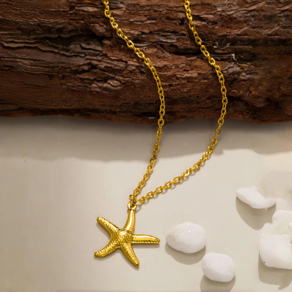 Collier Étoile de Mer Acier Inoxydable pas cher