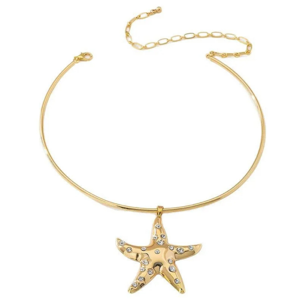 Collier Rigide Étoile de Mer Strass