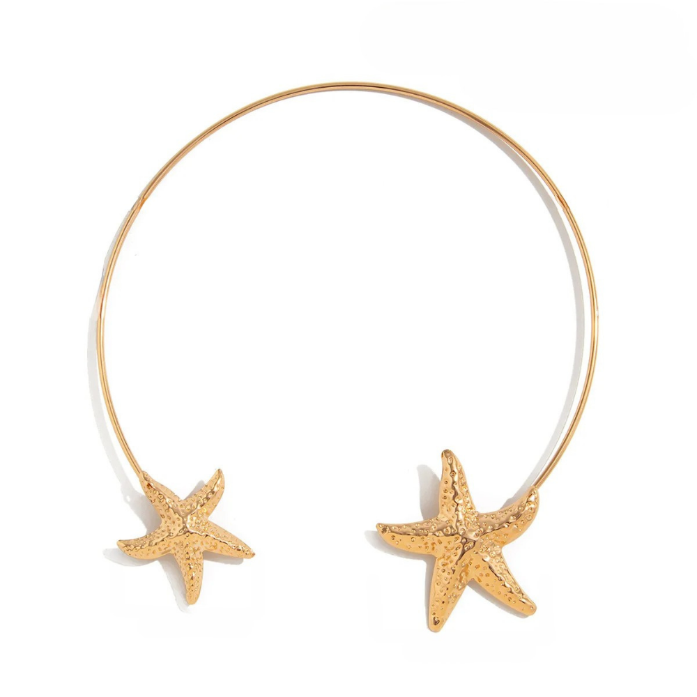 Collier Rigide Double Étoile de Mer