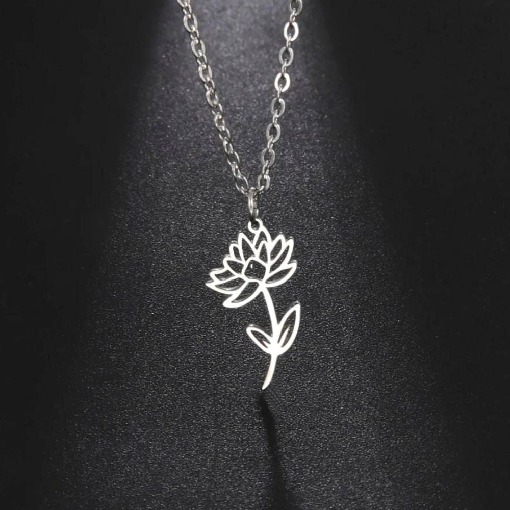 Collier Fleur Lotus Argent