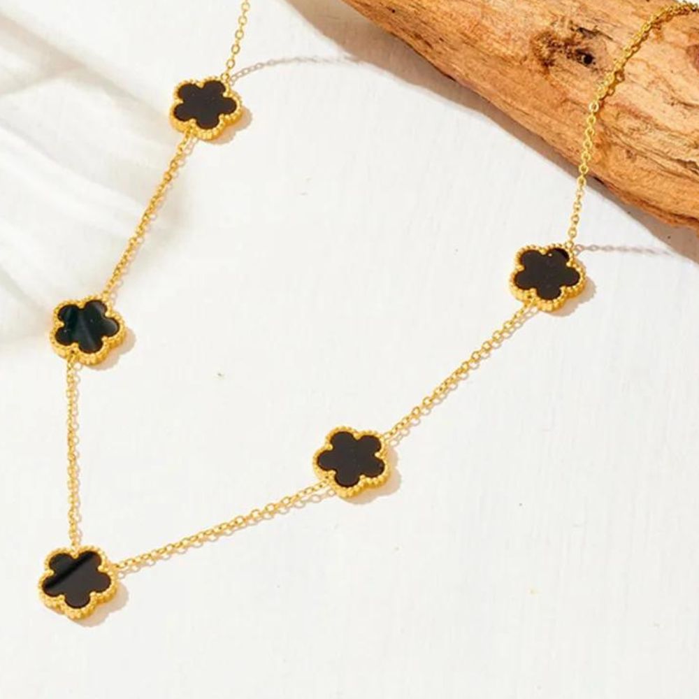 Collier Fleur Noir