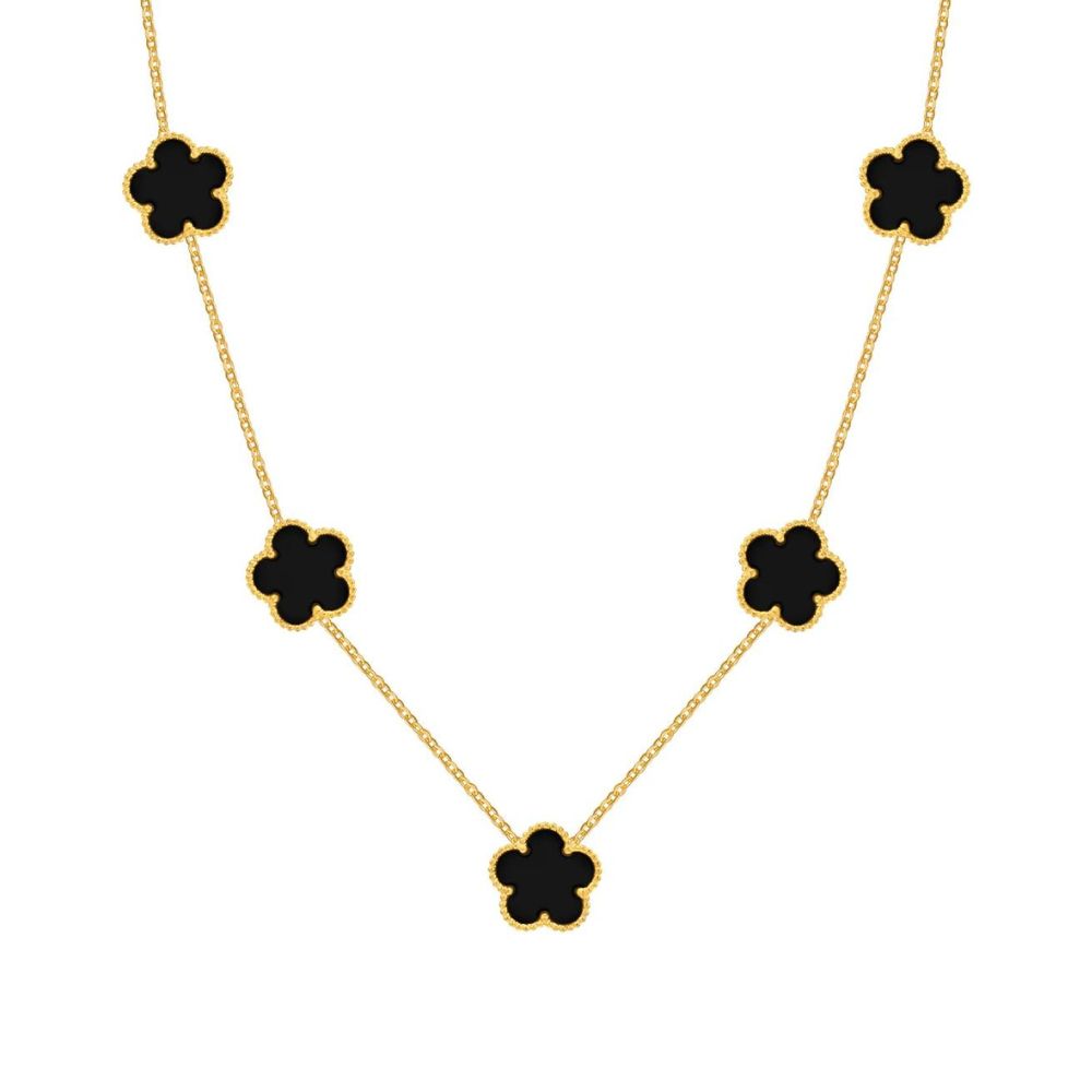 Collier Fleur Noir