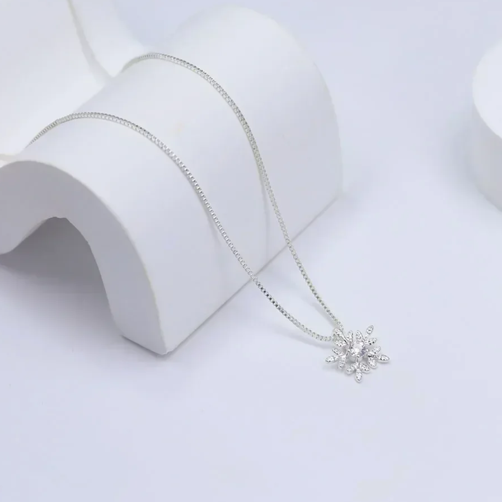 Collier Flocon Diamant Argent