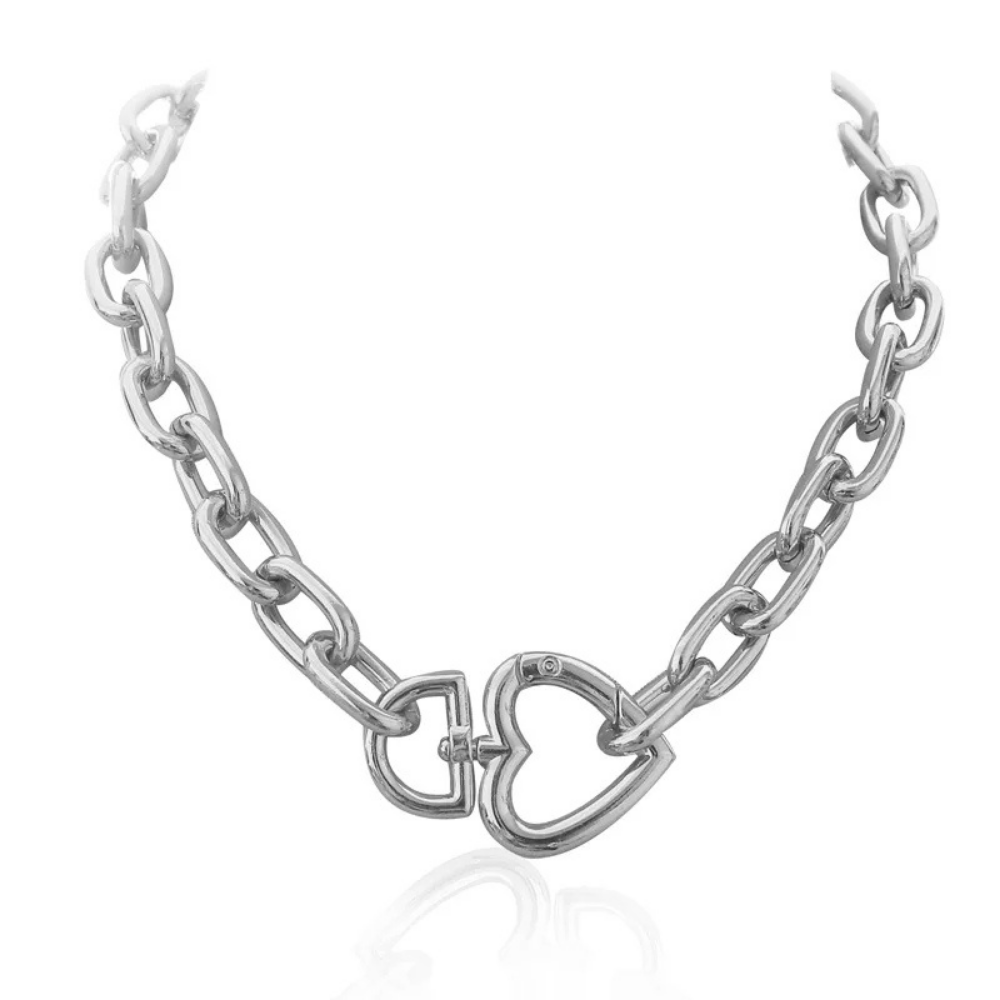 Collier Grosse Maille Tendance Cœur pas cher