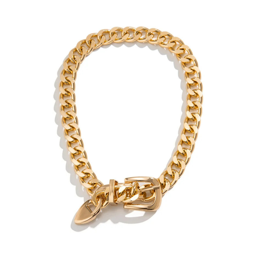 Collier Grosse Maille Boucle Or pas cher