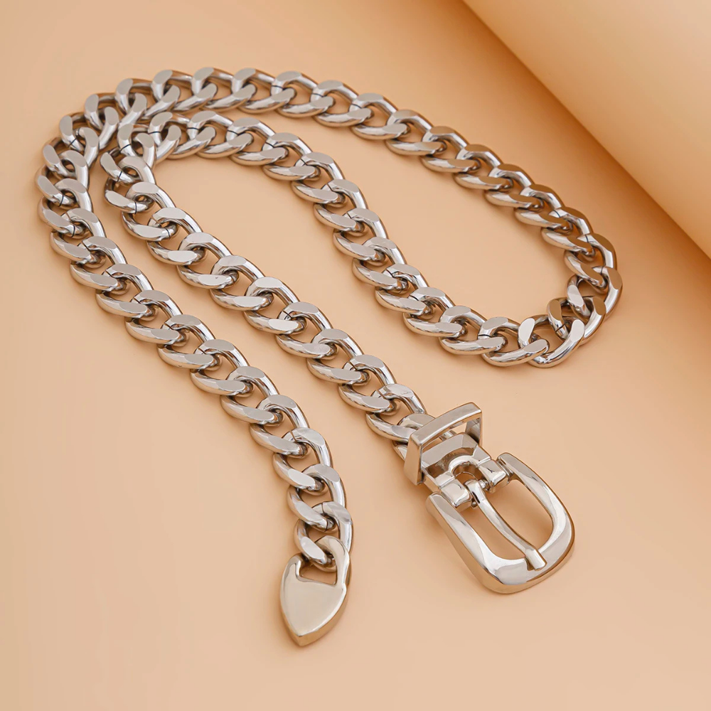Collier Grosse Maille Ceinture Argent pas cher