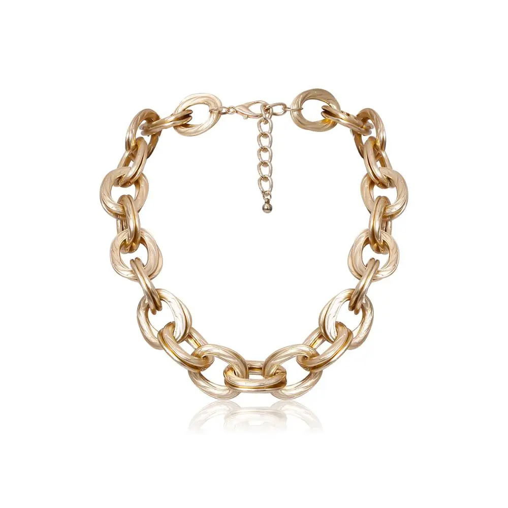 Collier Grosse Maille Doré pas cher