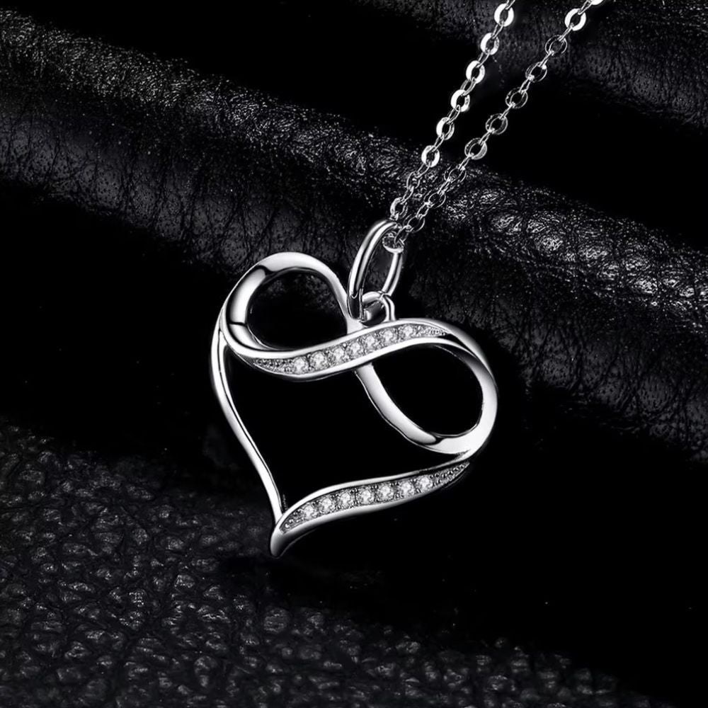 Collier Infini coeur Argent Zirconium