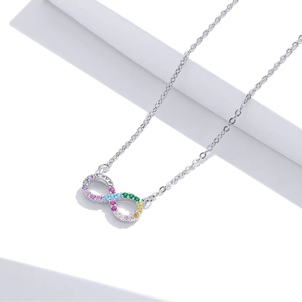 Collier Infini Multicolore argent