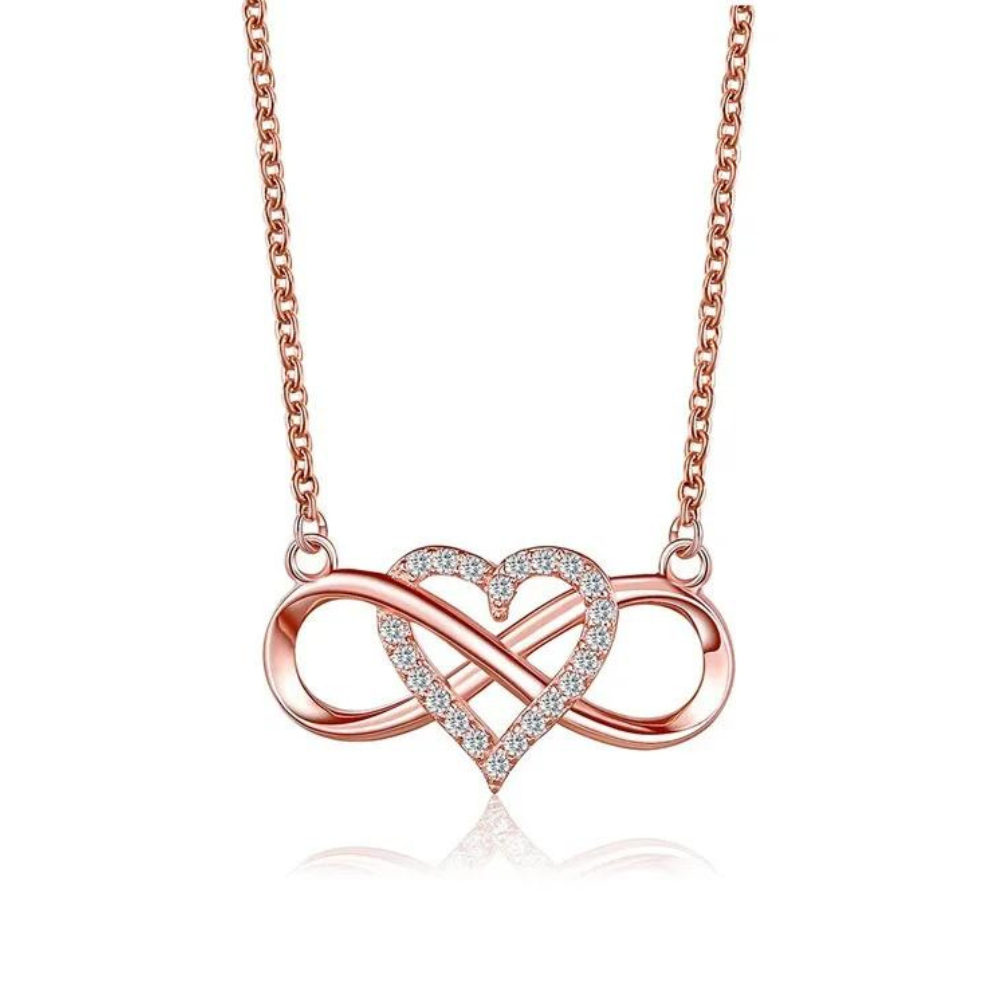 Set De Bijoux Infini & Cœur - Collier + Bracelet - Cadeau Amour Pour Elle - Argent, Or Ou Or Rose - 3
