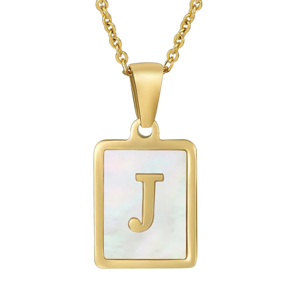 Collier Initiale J Nacre