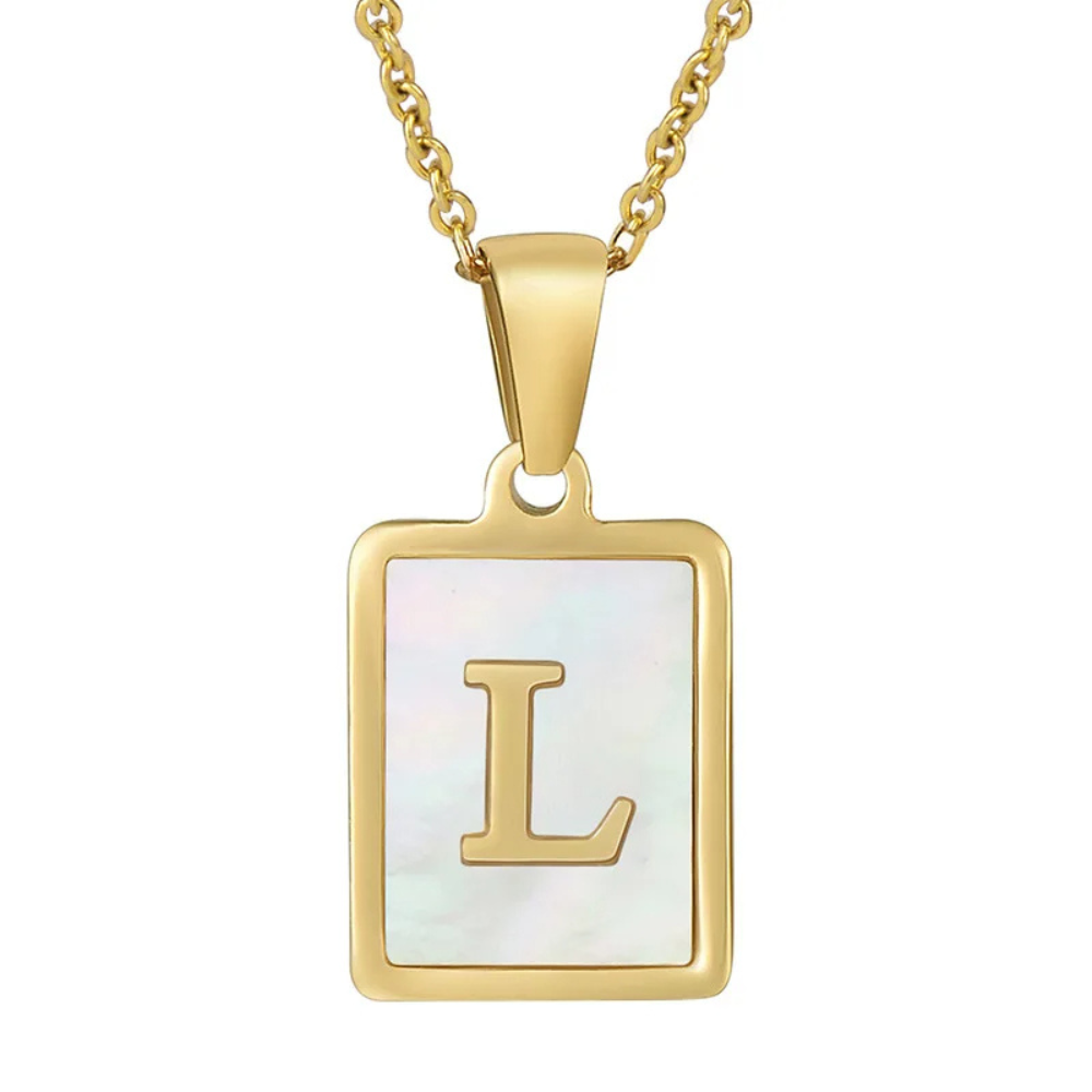 Collier Initiale L Nacre