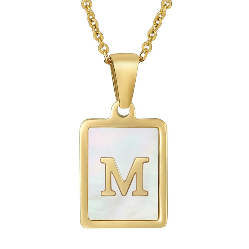 Collier Initiale M Nacre