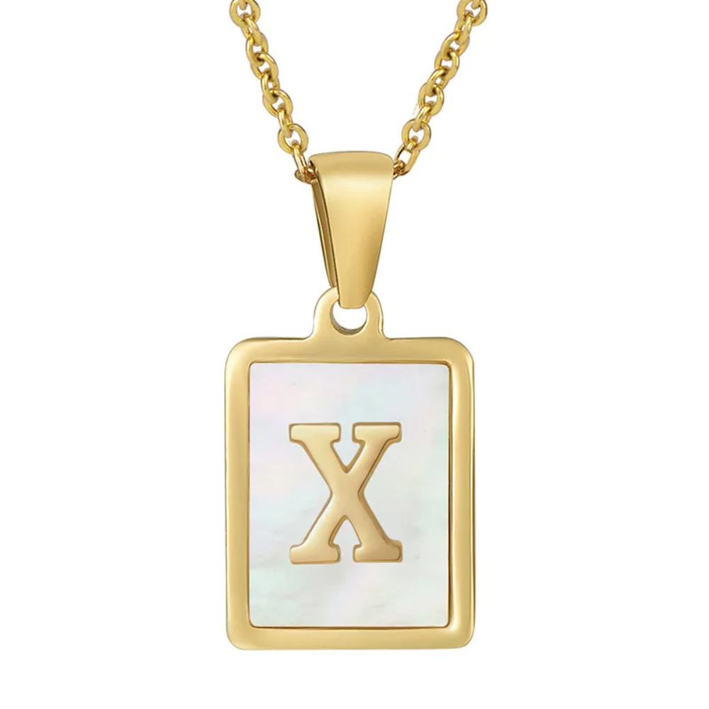 Collier Initiale X Nacre