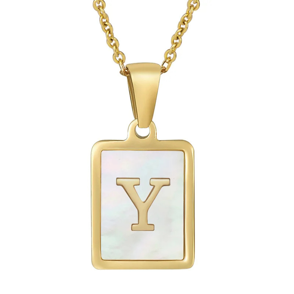 Collier Initiale Y Nacre