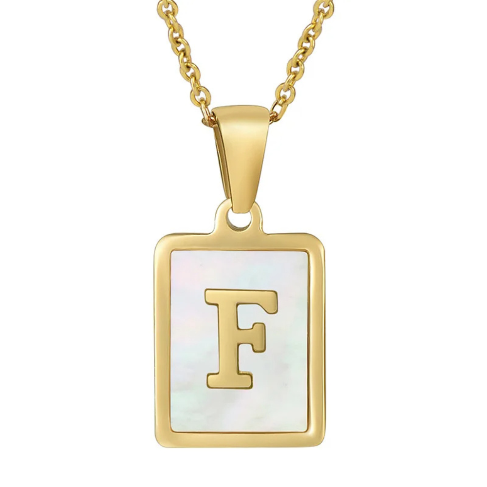 Collier Initiale F Nacre