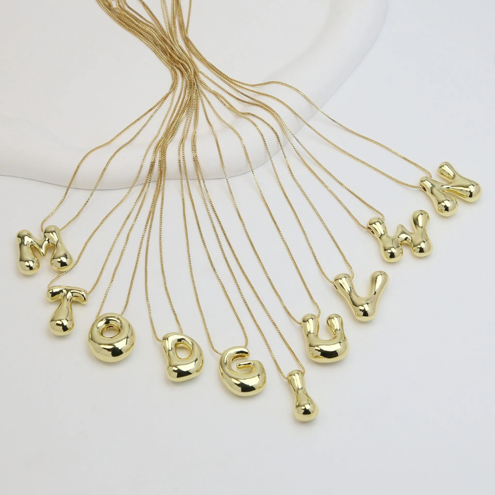 Collier Initiale L Bubble pas cher