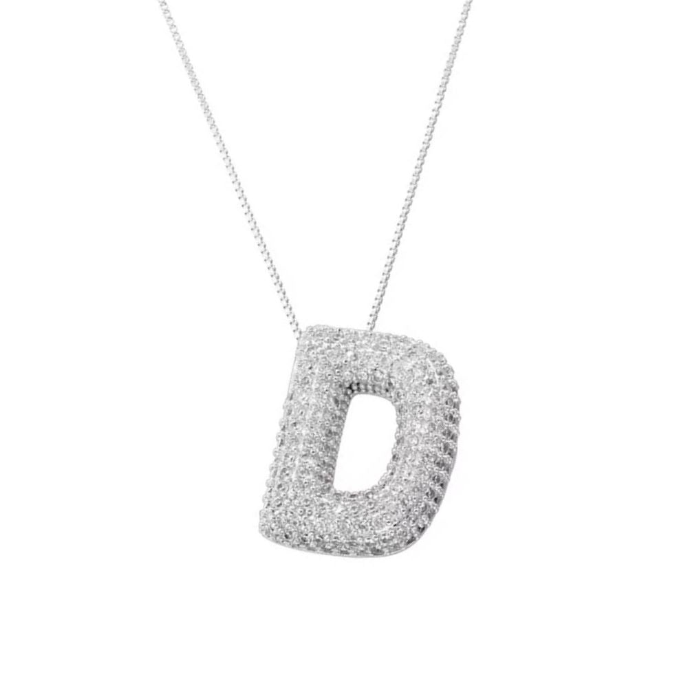 Collier Lettre D Bubble strass