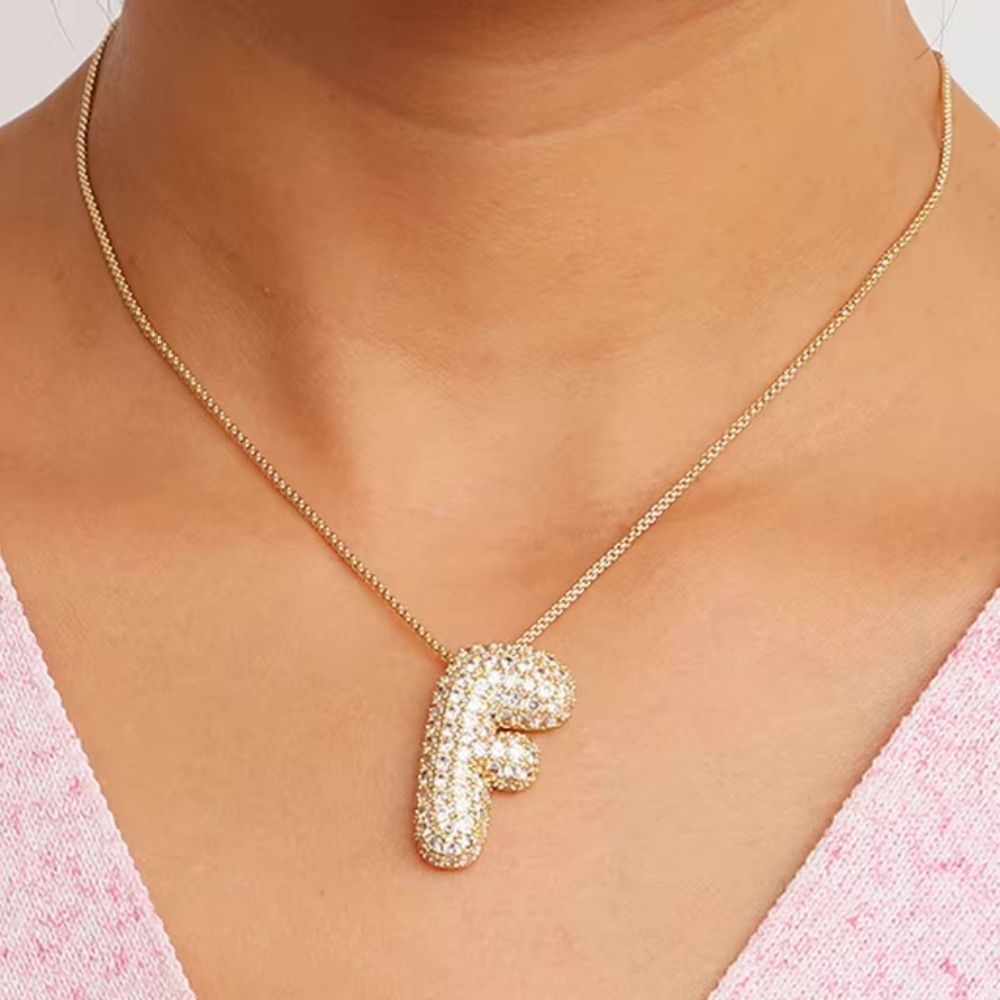 Collier Lettre F Bubble