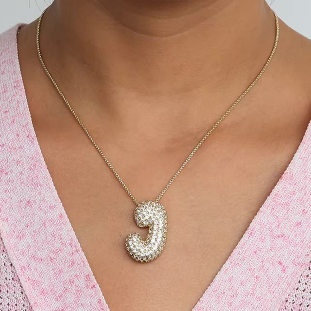 Collier Lettre J Bubble